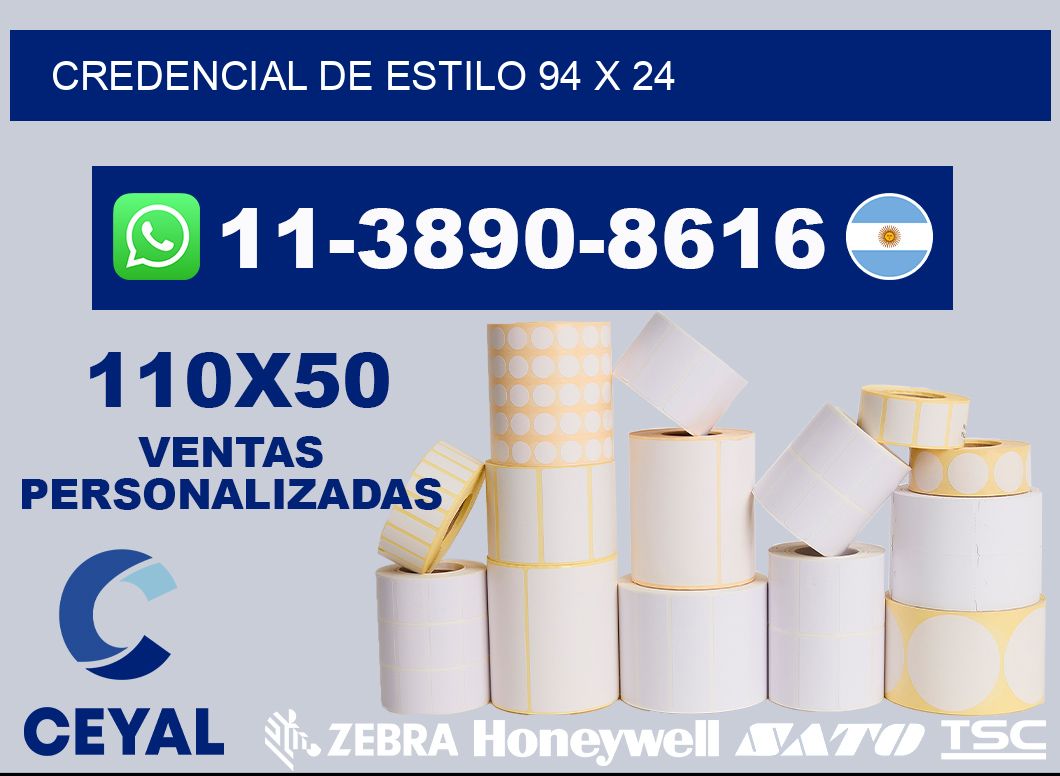 Credencial de estilo 94 x 24