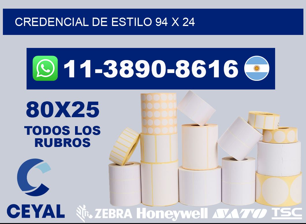 Credencial de estilo 94 x 24