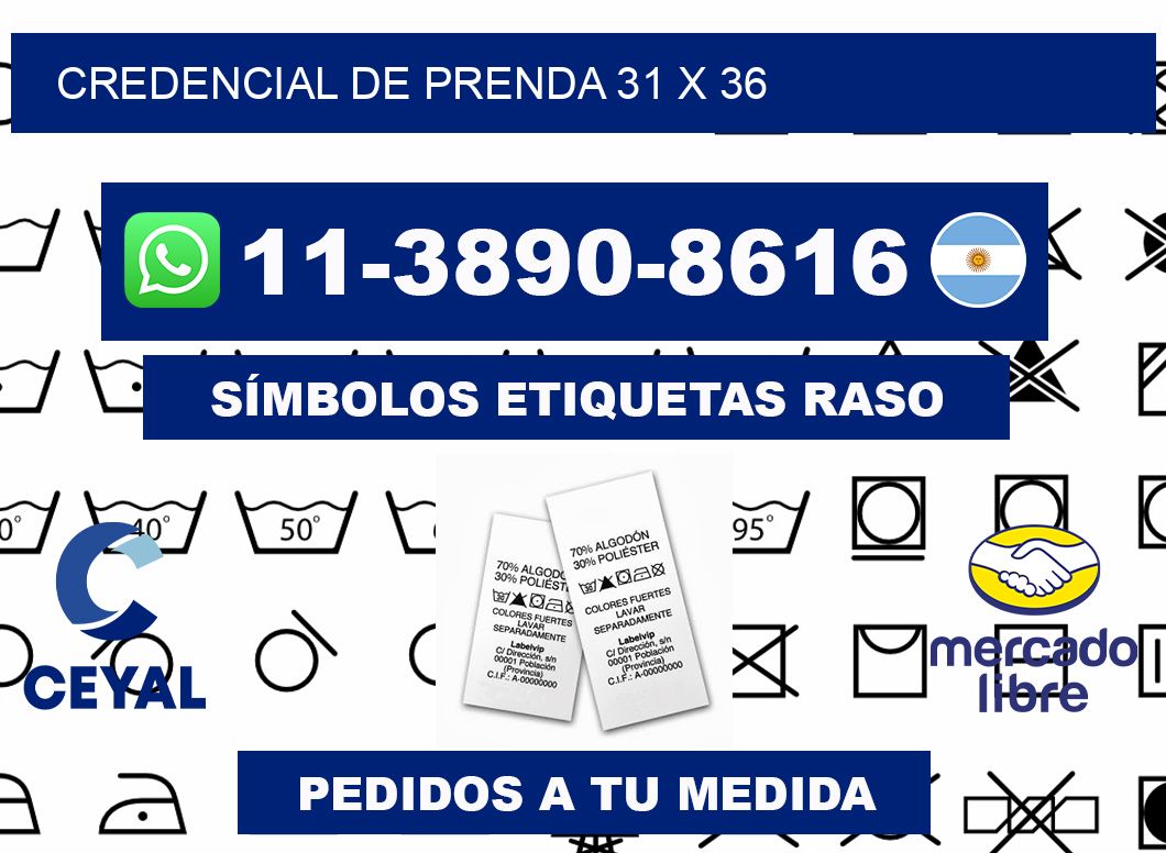 Credencial de prenda 31 x 36