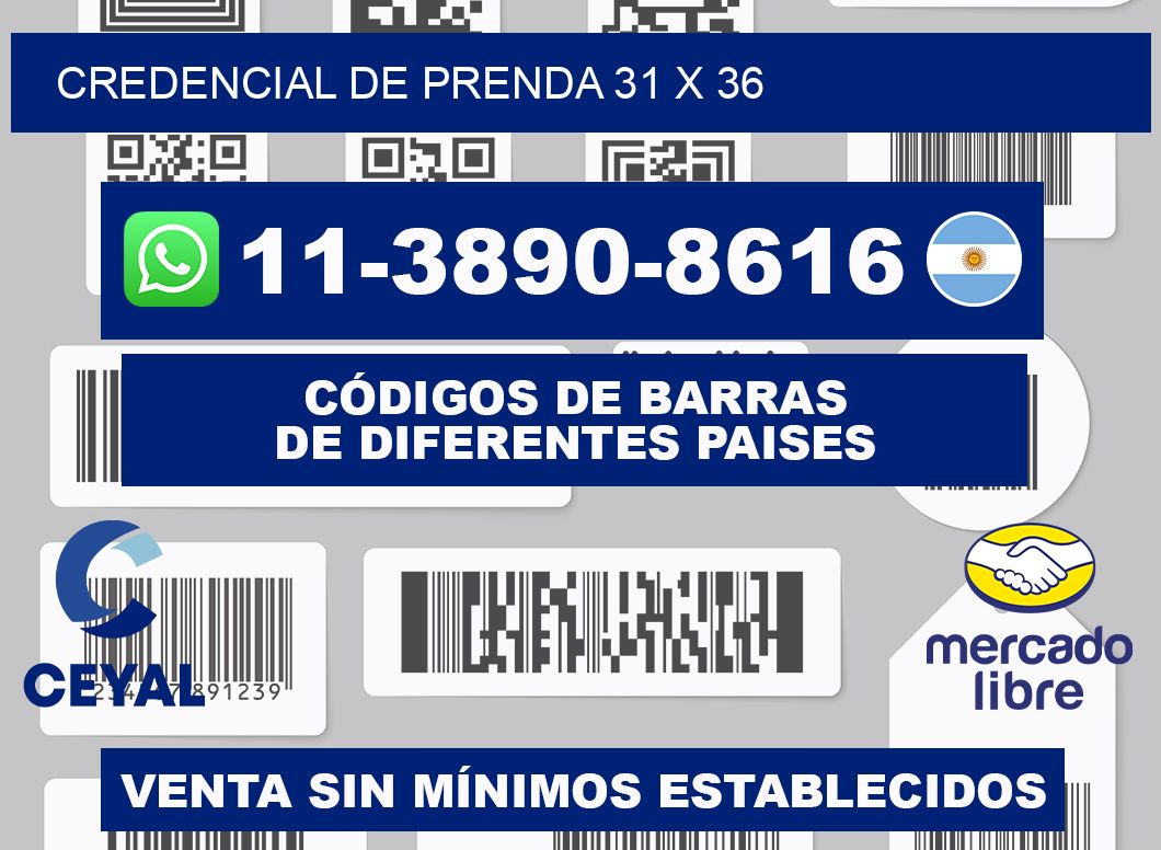 Credencial de prenda 31 x 36