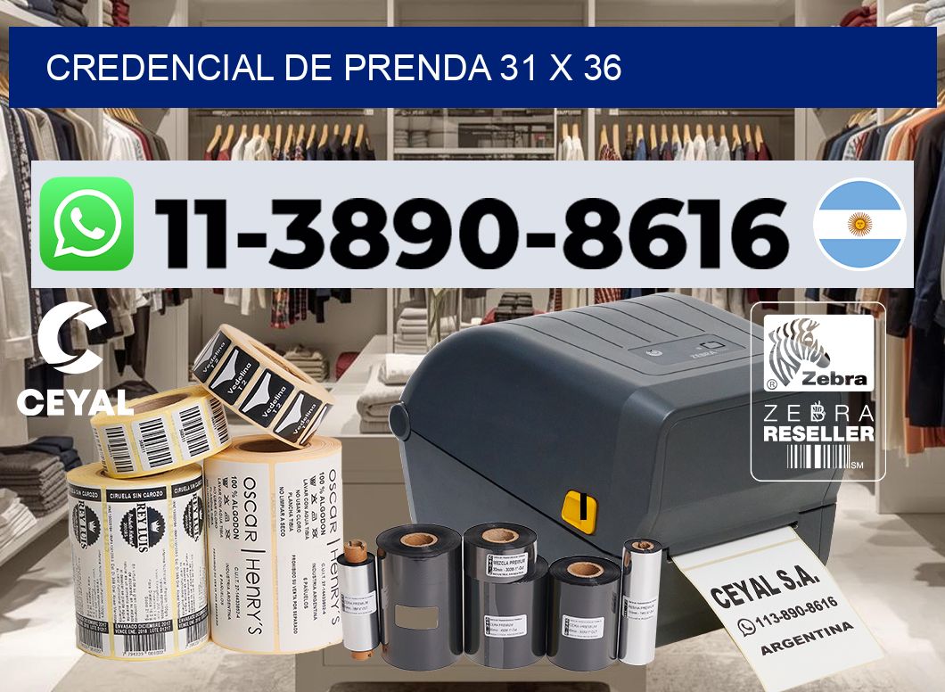 Credencial de prenda 31 x 36