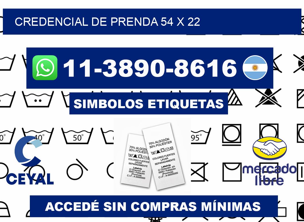 Credencial de prenda 54 x 22
