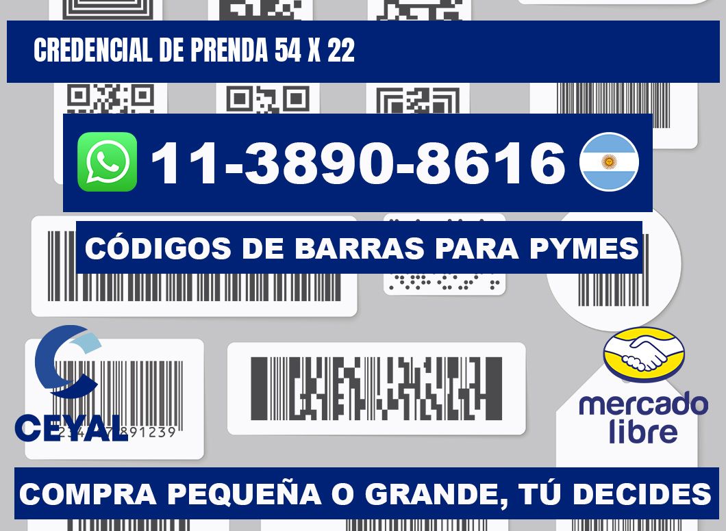 Credencial de prenda 54 x 22