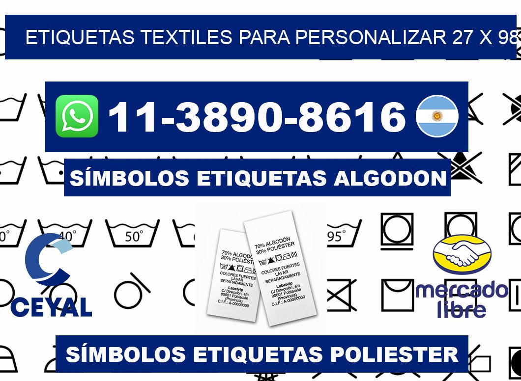 ETIQUETAS TEXTILES PARA PERSONALIZAR 27 x 98