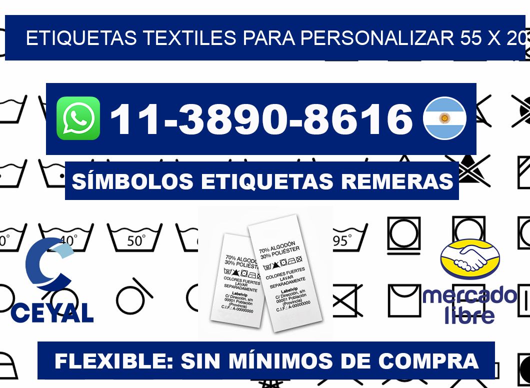 ETIQUETAS TEXTILES PARA PERSONALIZAR 55 x 20