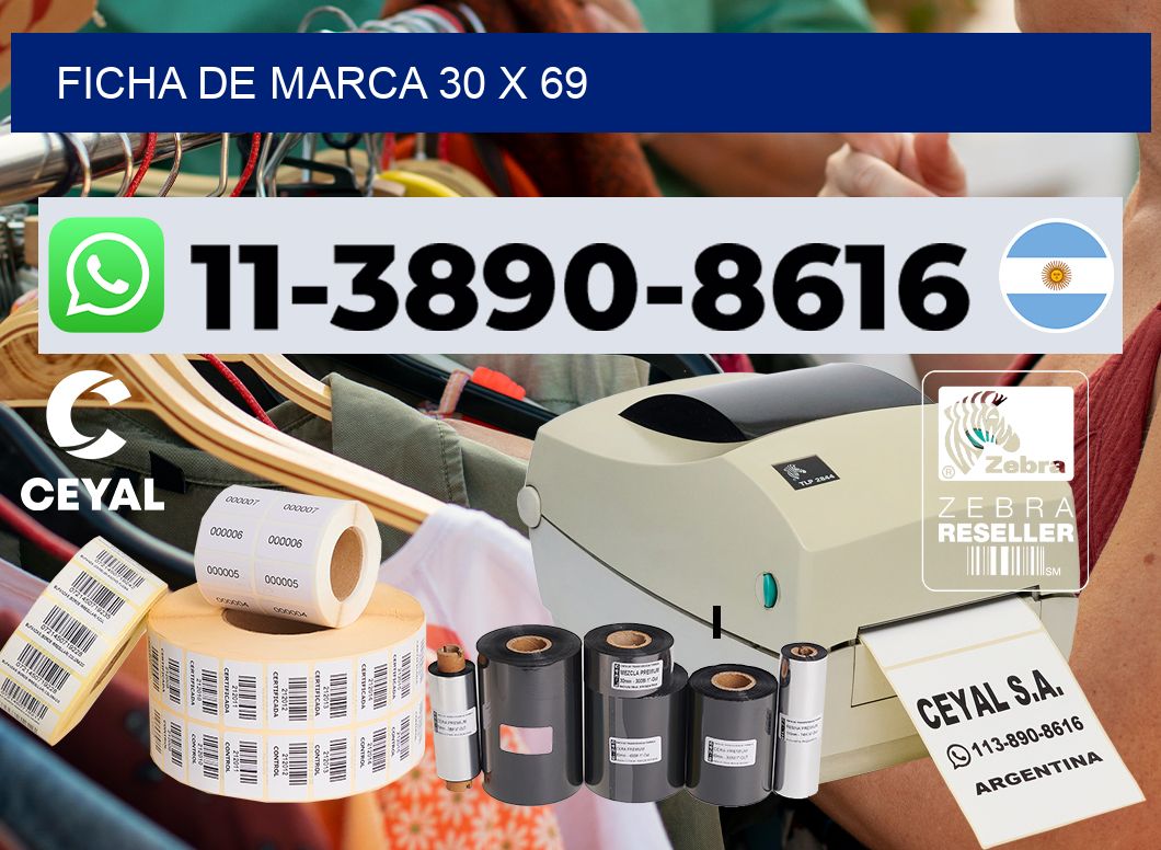 Ficha de marca 30 x 69