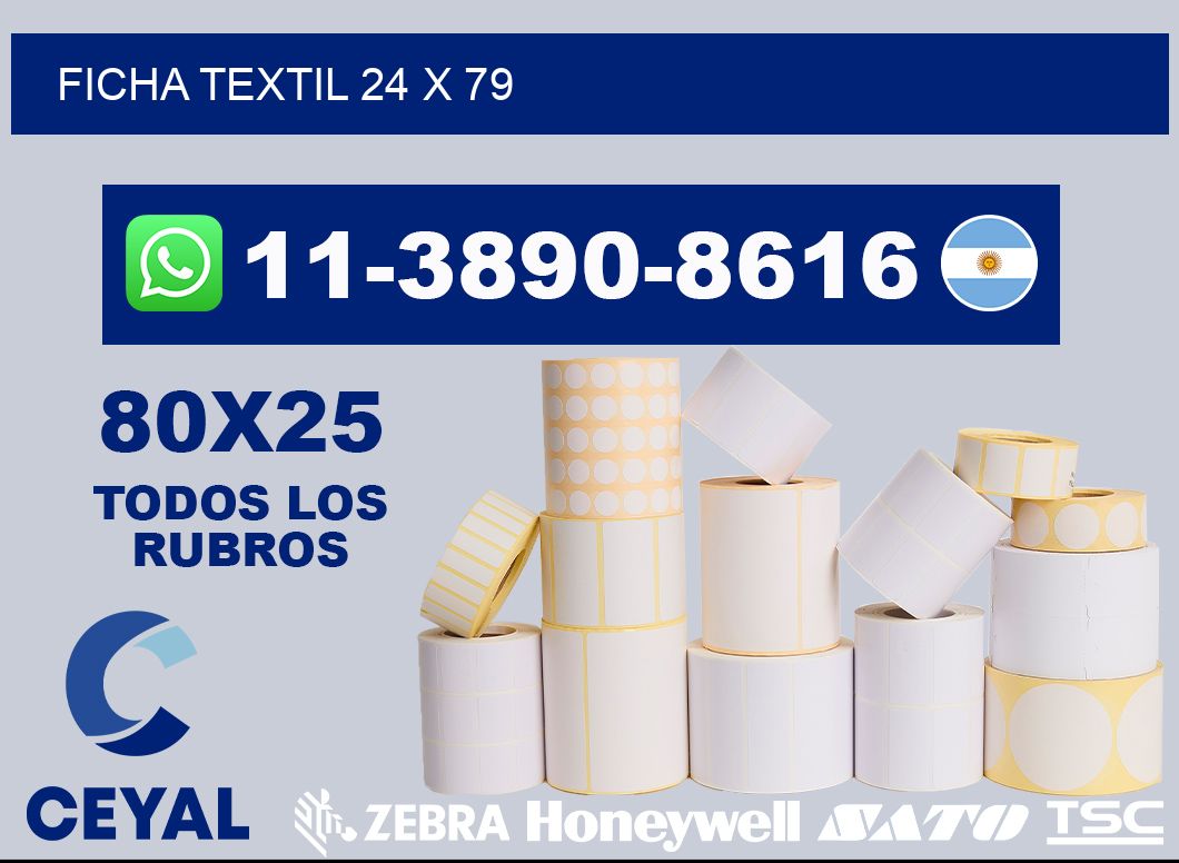 Ficha textil 24 x 79