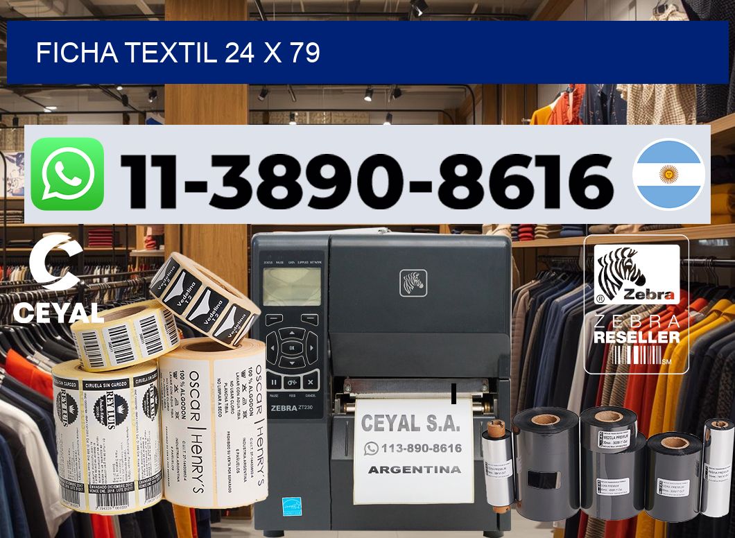 Ficha textil 24 x 79