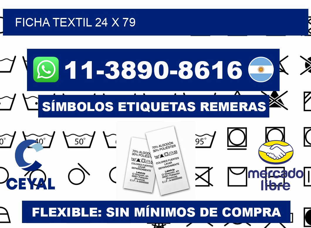 Ficha textil 24 x 79