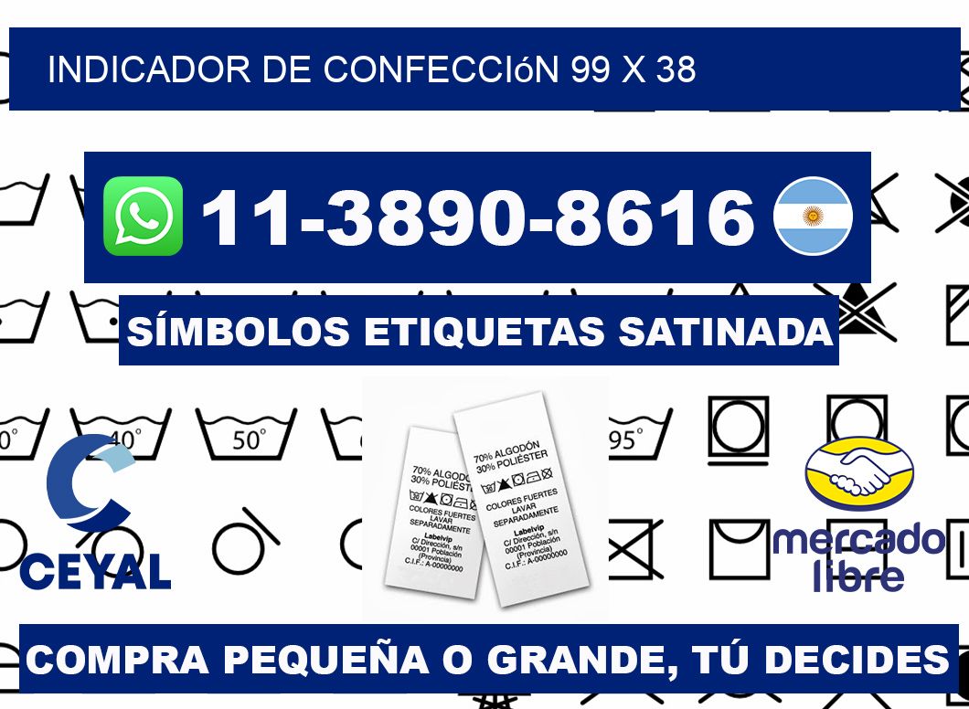 Indicador de confección 99 x 38