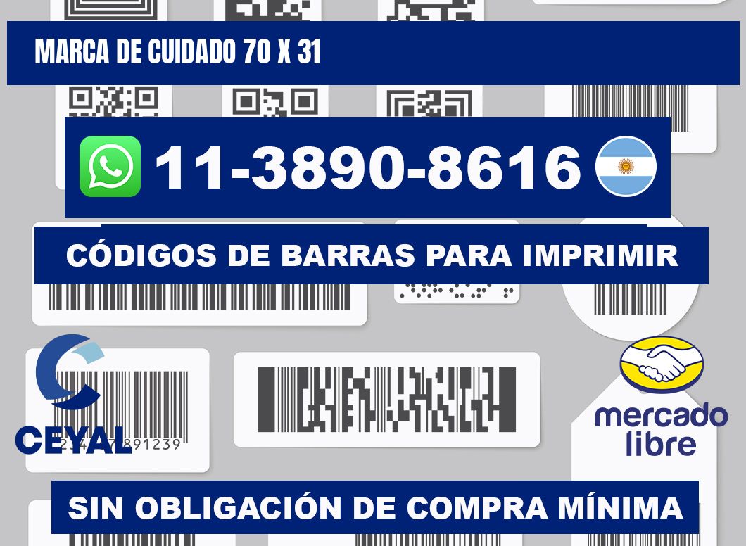 Marca de cuidado 70 x 31