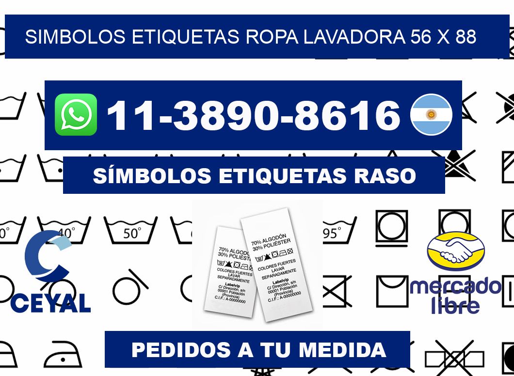 SIMBOLOS ETIQUETAS ROPA LAVADORA 56 x 88