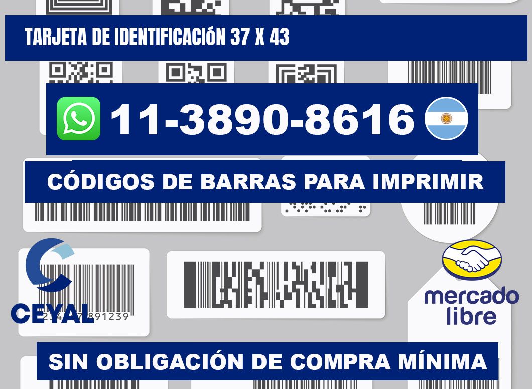 Tarjeta de identificación 37 x 43