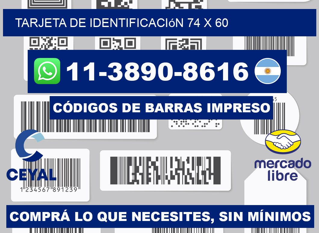 Tarjeta de identificación 74 x 60