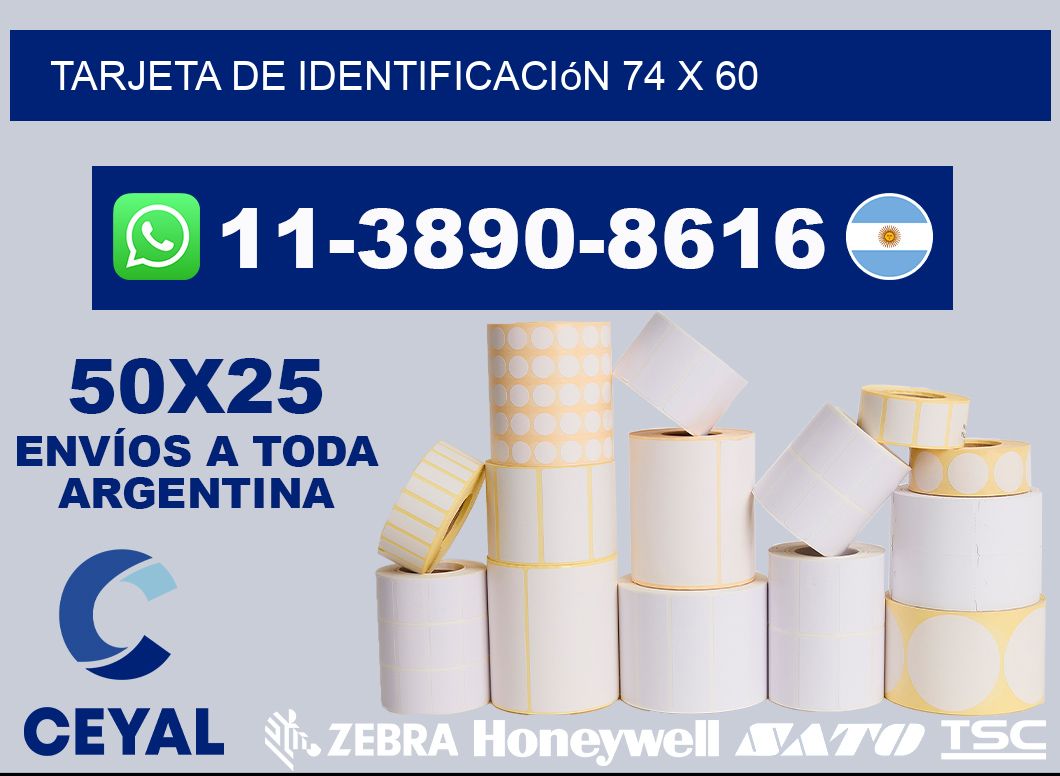 Tarjeta de identificación 74 x 60
