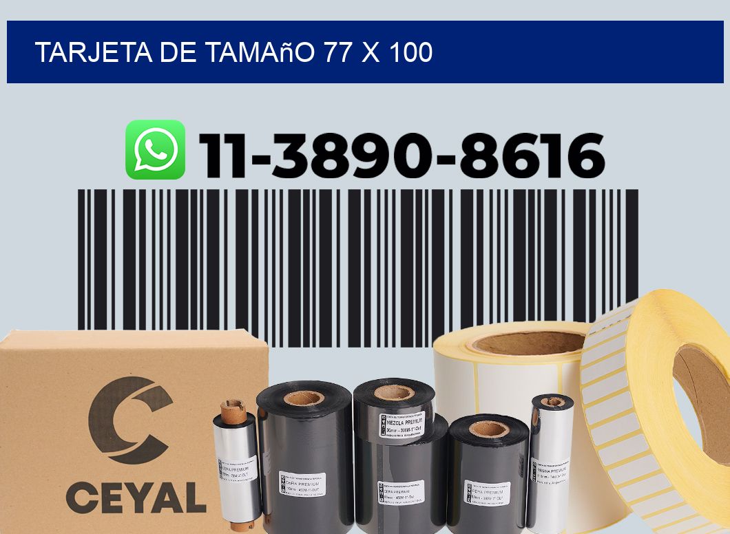 Tarjeta de tamaño 77 x 100