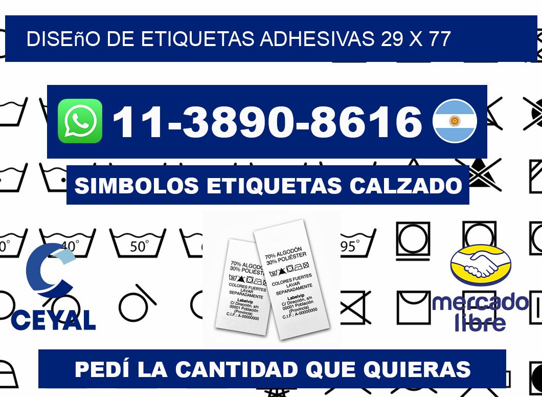 diseño de etiquetas adhesivas 29 x 77