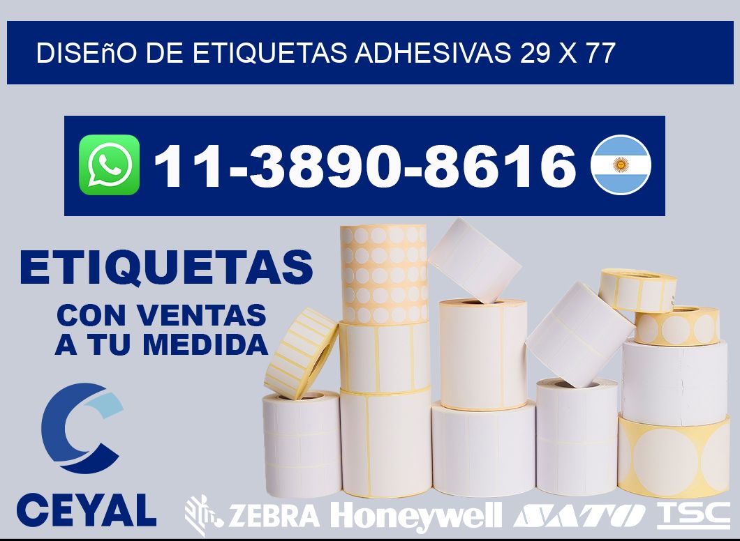 diseño de etiquetas adhesivas 29 x 77