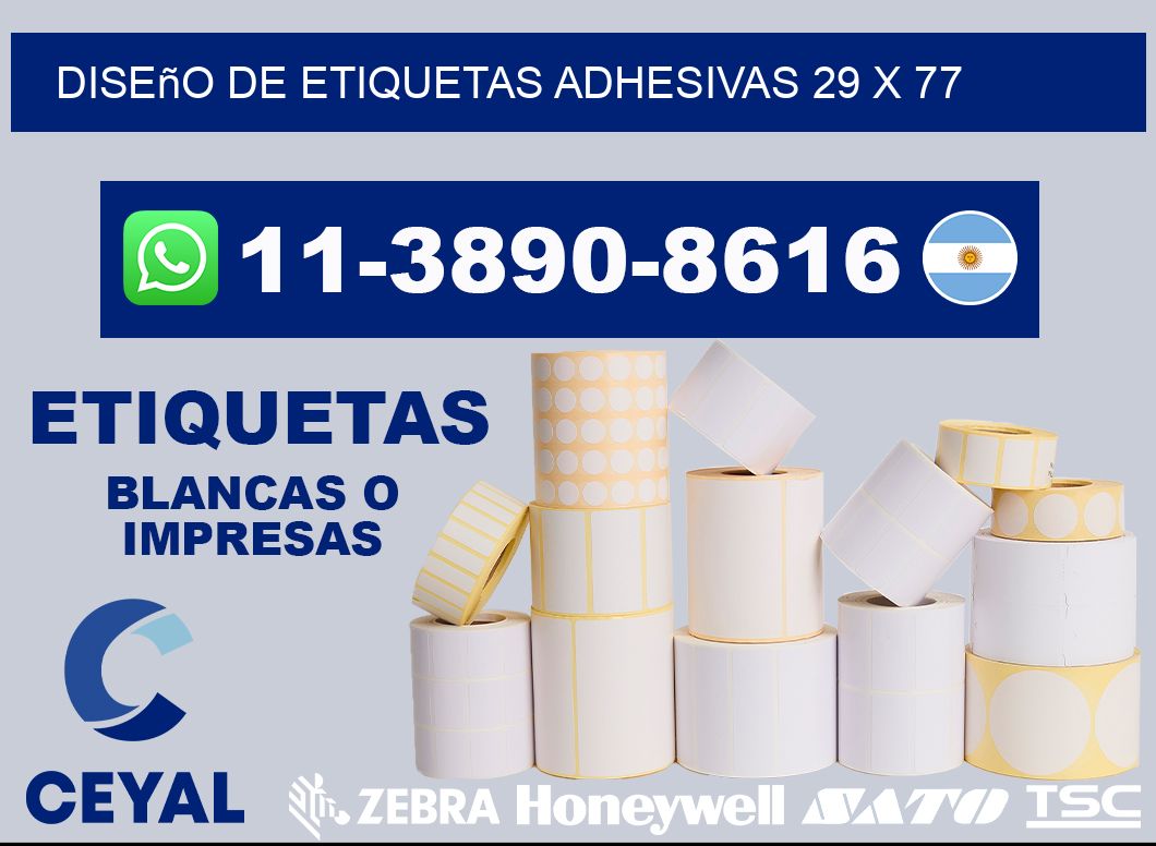 diseño de etiquetas adhesivas 29 x 77