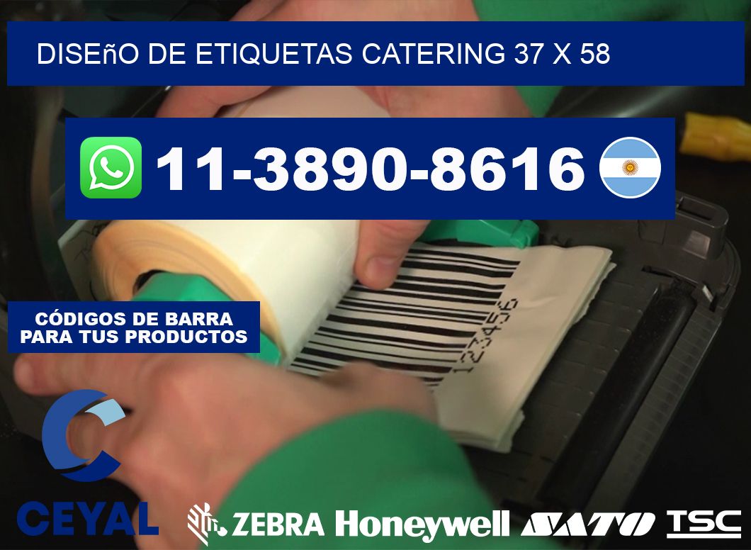 diseño de etiquetas catering 37 x 58