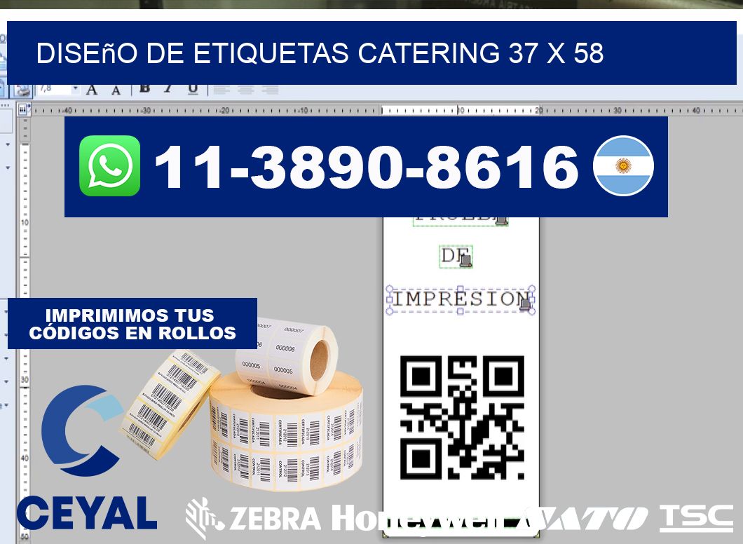 diseño de etiquetas catering 37 x 58