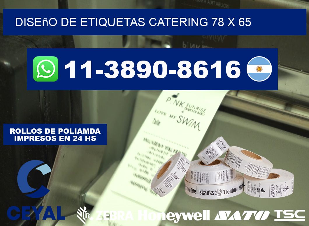 diseño de etiquetas catering 78 x 65