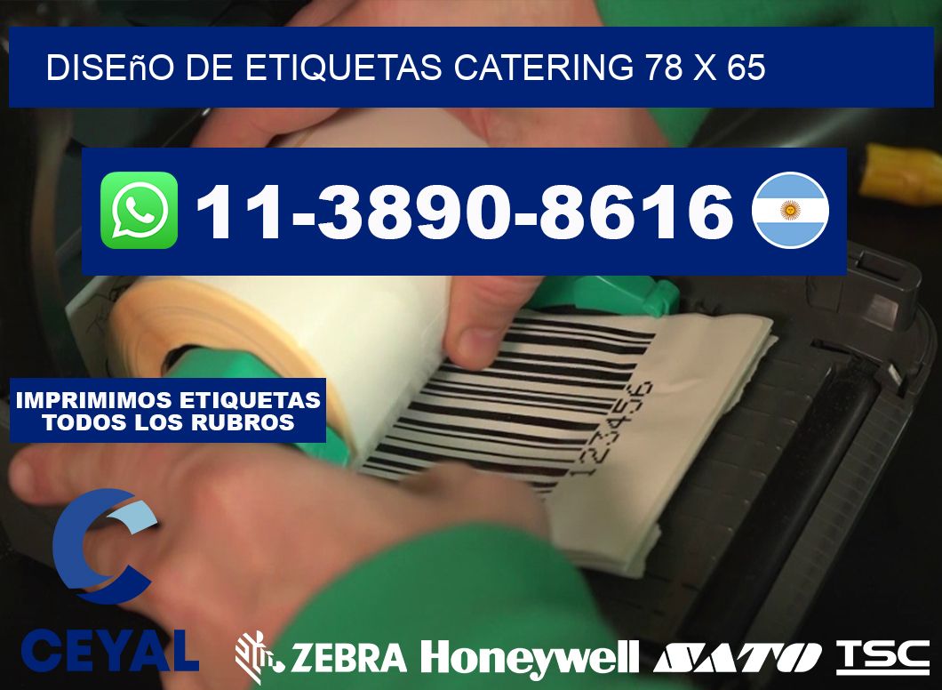 diseño de etiquetas catering 78 x 65