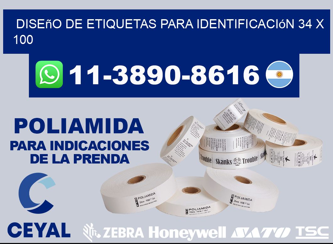 diseño de etiquetas para identificación 34 x 100