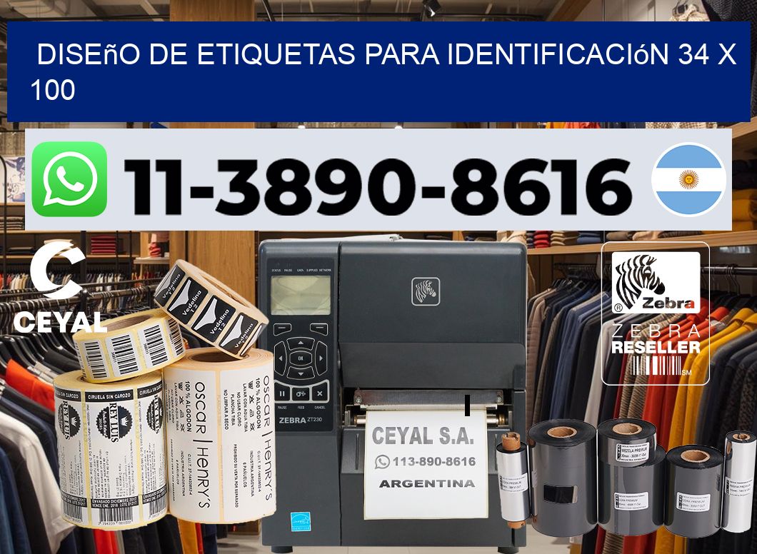 diseño de etiquetas para identificación 34 x 100
