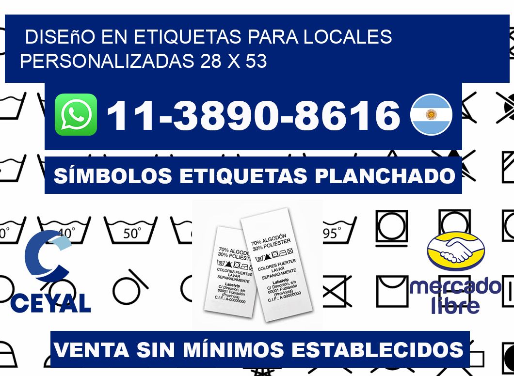 diseño en etiquetas para locales personalizadas 28 x 53