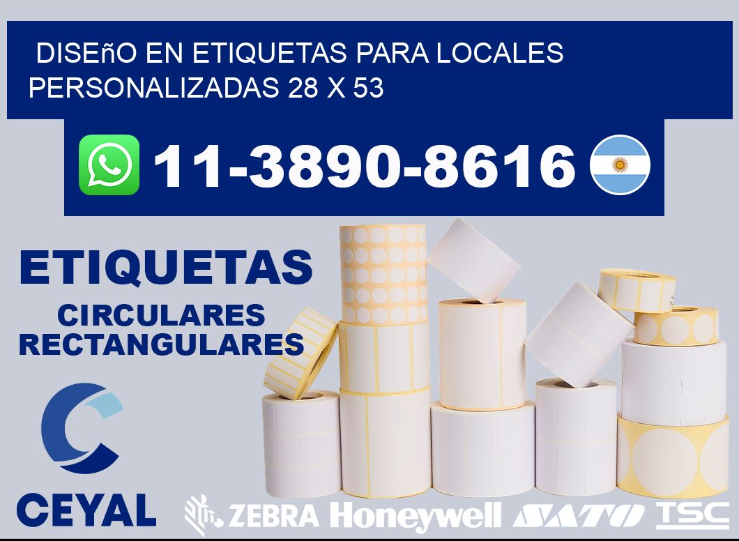 diseño en etiquetas para locales personalizadas 28 x 53