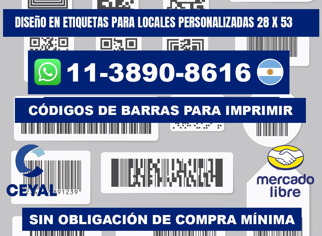 diseño en etiquetas para locales personalizadas 28 x 53