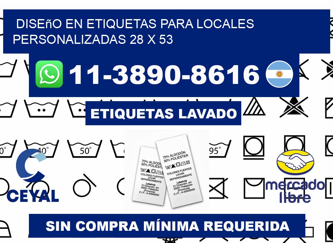 diseño en etiquetas para locales personalizadas 28 x 53