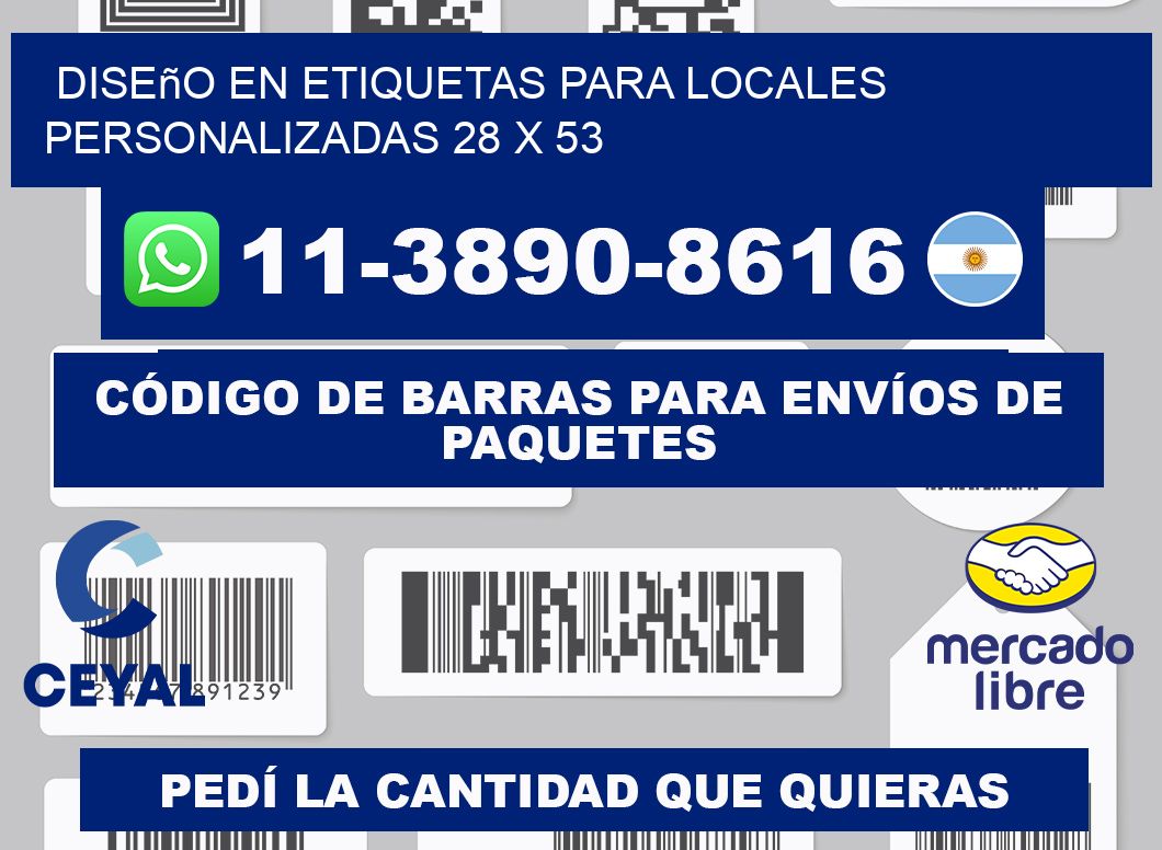 diseño en etiquetas para locales personalizadas 28 x 53