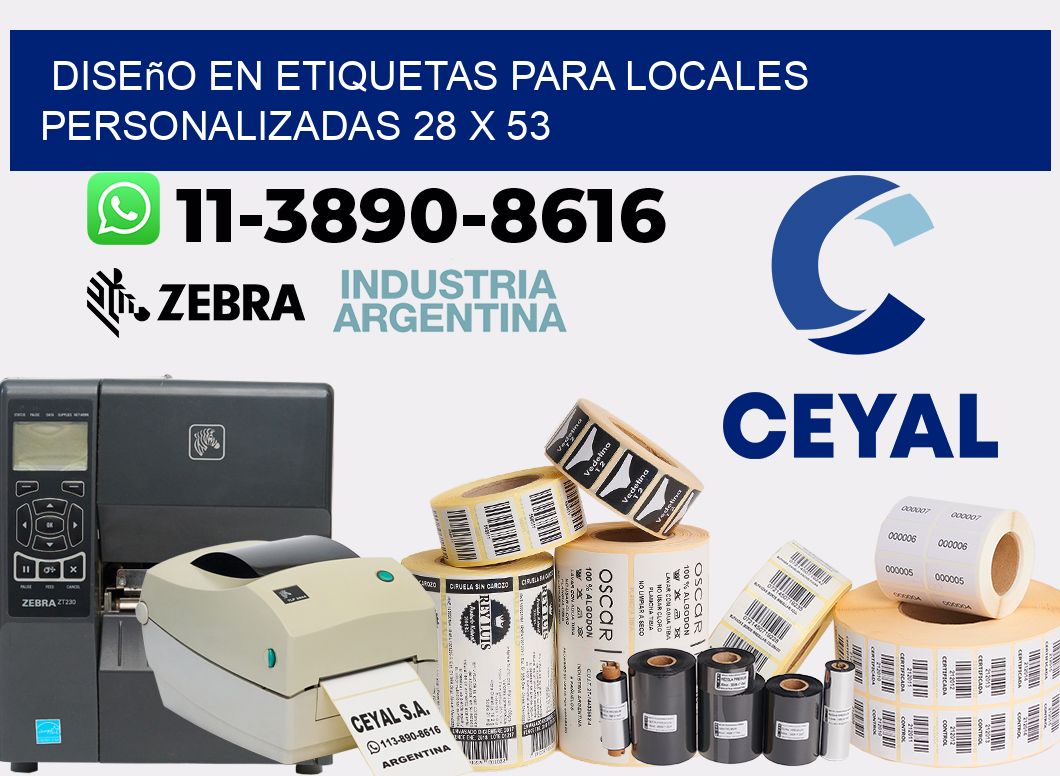 diseño en etiquetas para locales personalizadas 28 x 53