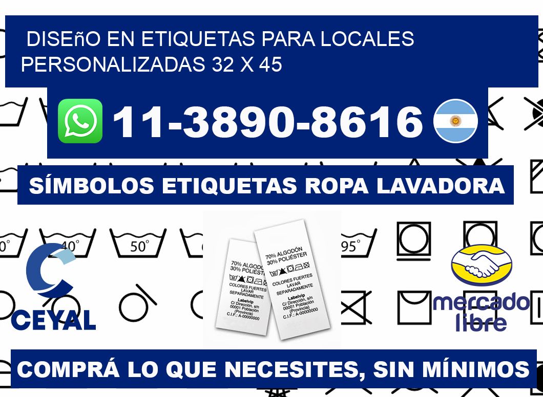diseño en etiquetas para locales personalizadas 32 x 45
