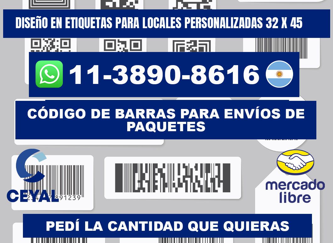 diseño en etiquetas para locales personalizadas 32 x 45