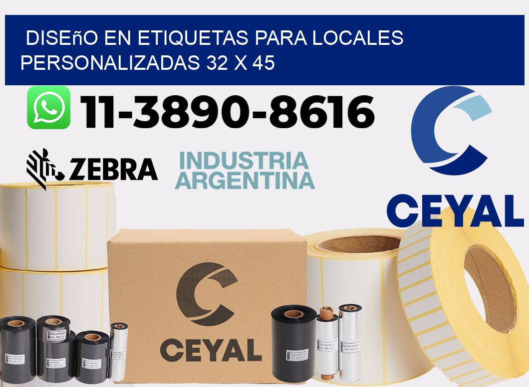 diseño en etiquetas para locales personalizadas 32 x 45