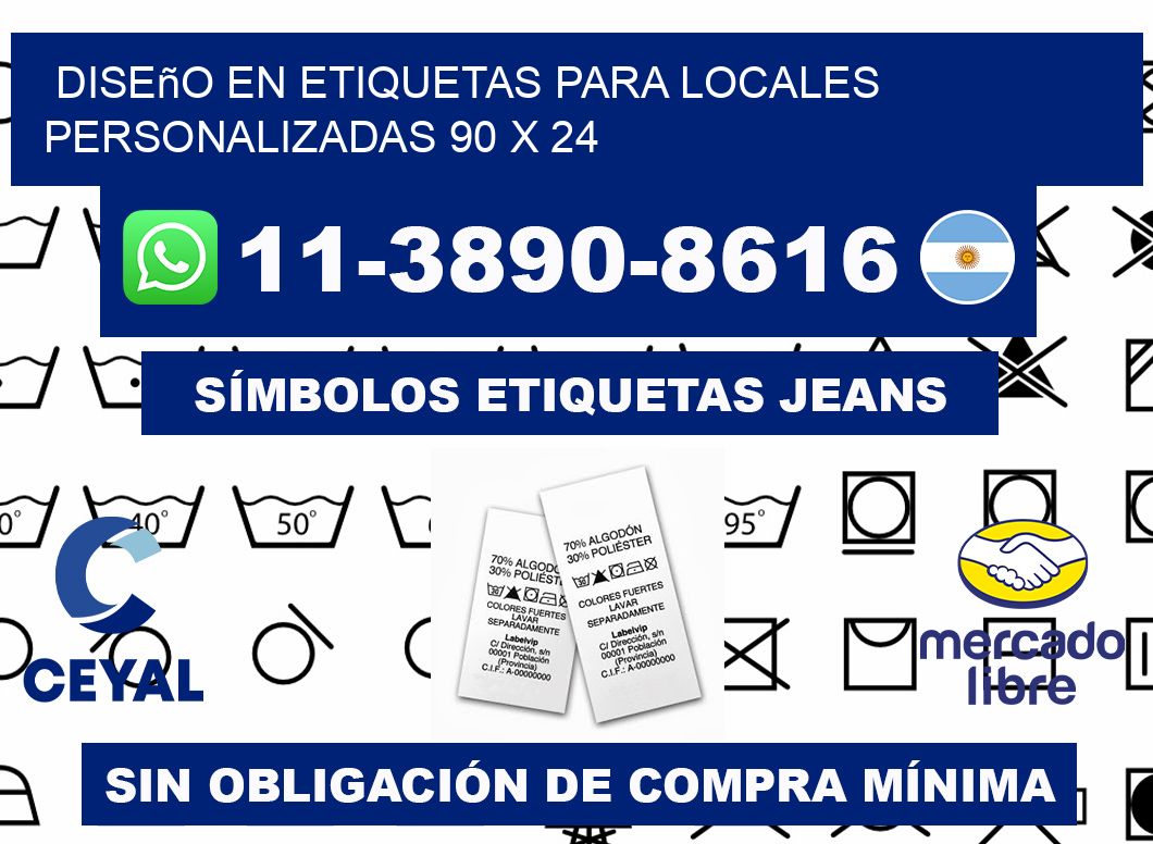 diseño en etiquetas para locales personalizadas 90 x 24