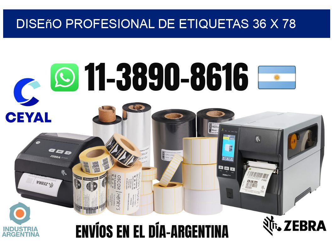 diseño profesional de etiquetas 36 x 78