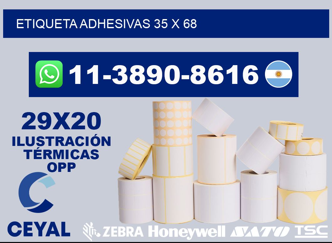 etiqueta adhesivas 35 x 68