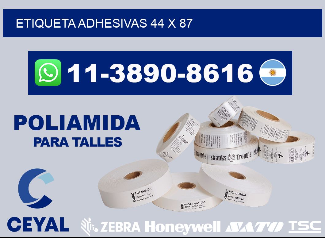 etiqueta adhesivas 44 x 87