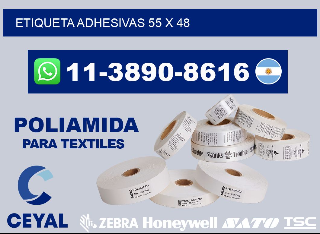 etiqueta adhesivas 55 x 48