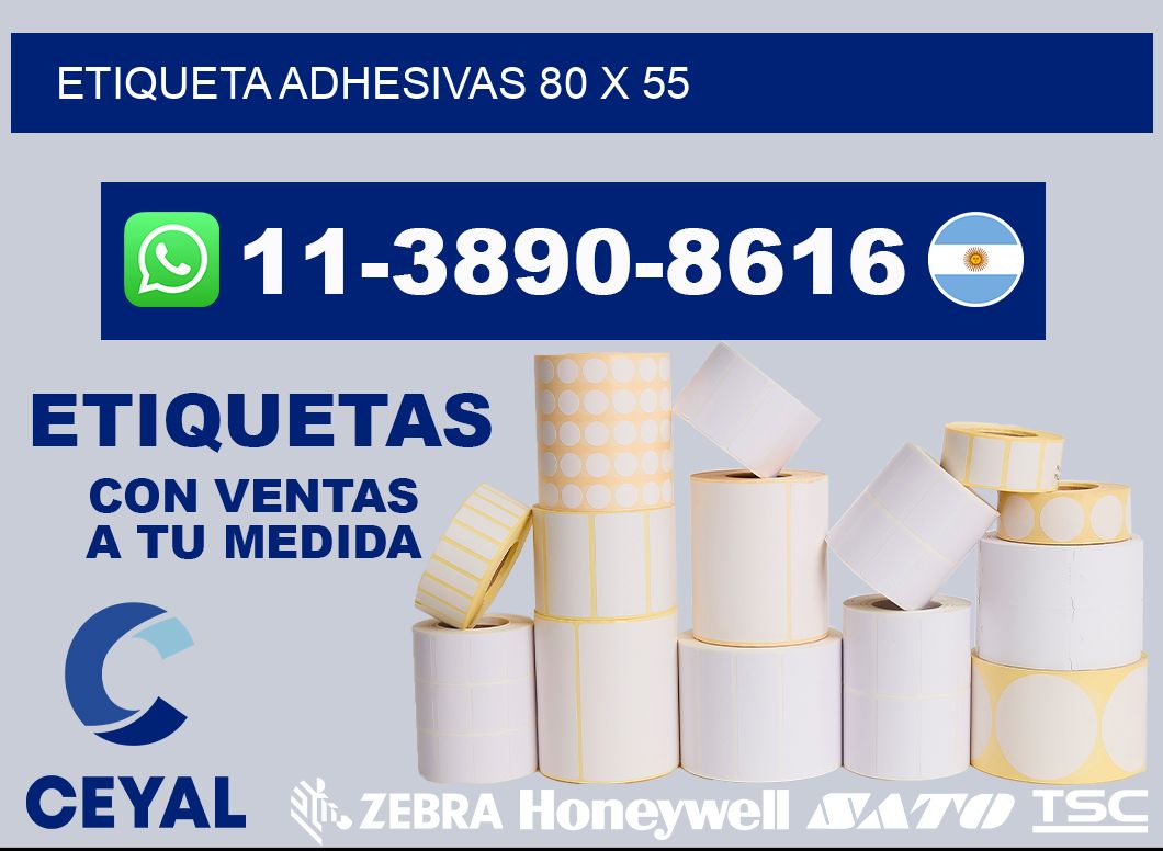 etiqueta adhesivas 80 x 55