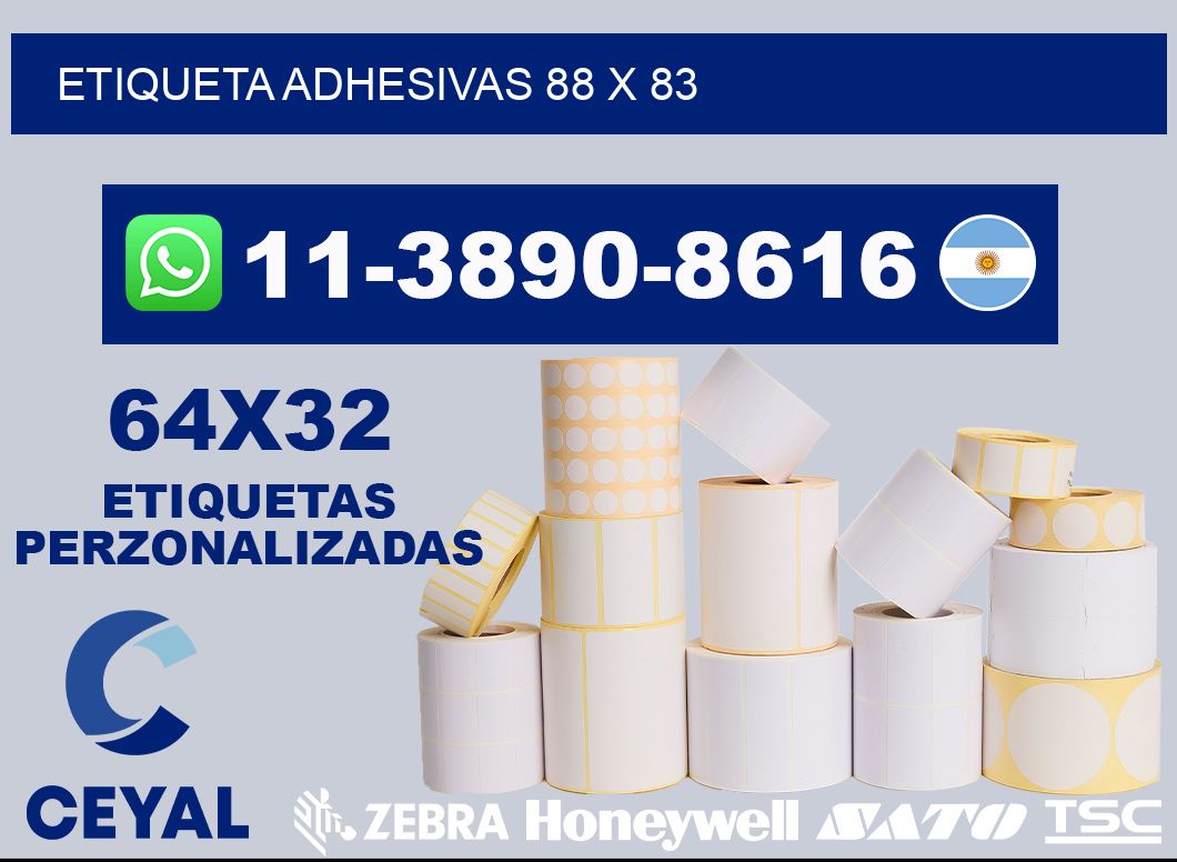 etiqueta adhesivas 88 x 83