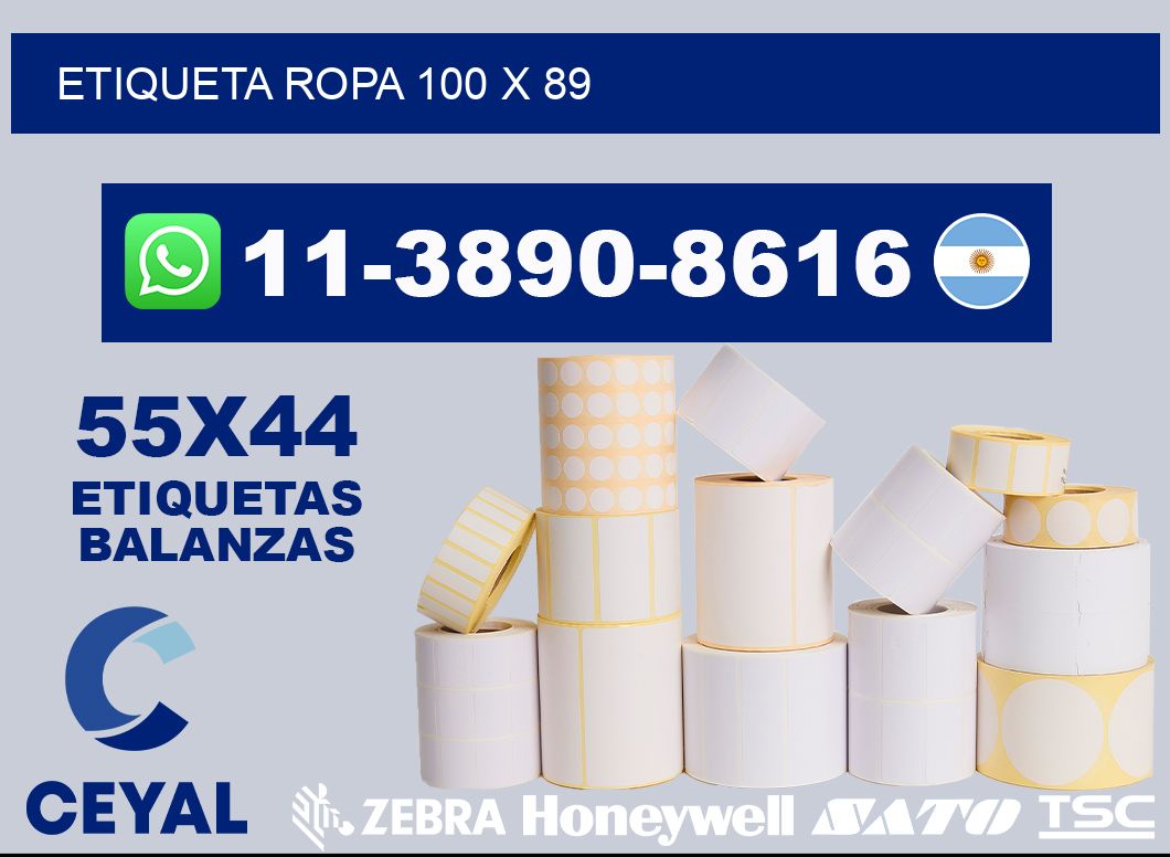 etiqueta ropa 100 x 89