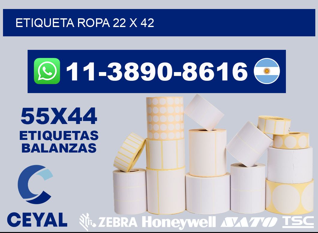 etiqueta ropa 22 x 42