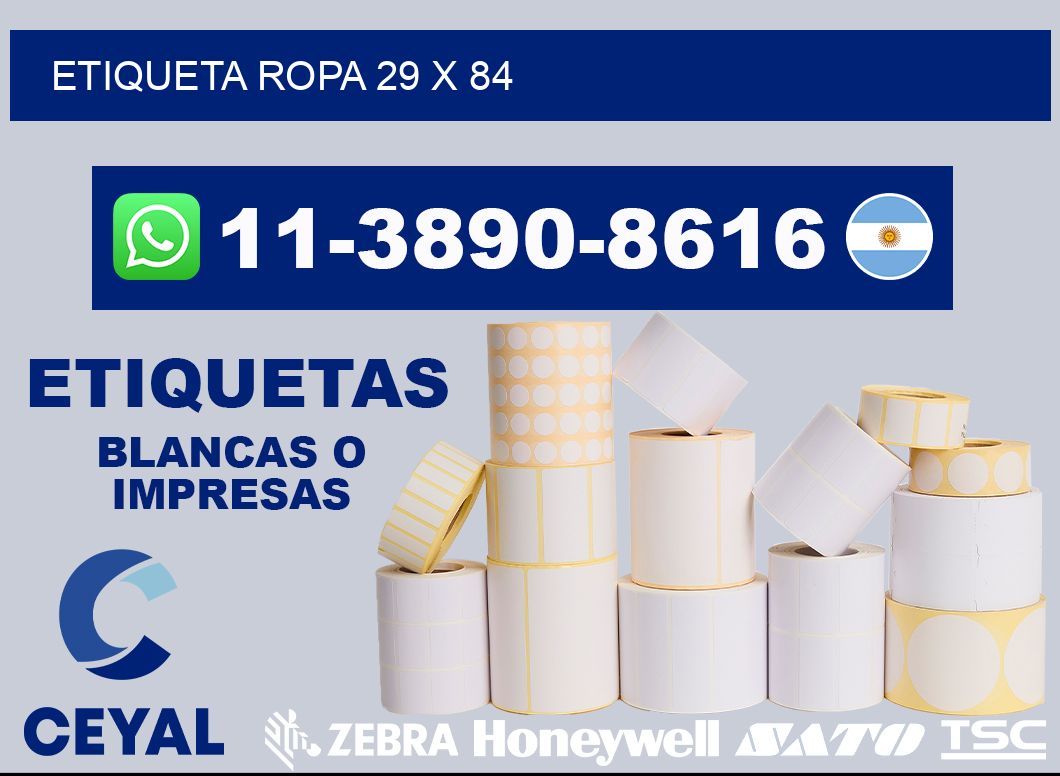etiqueta ropa 29 x 84