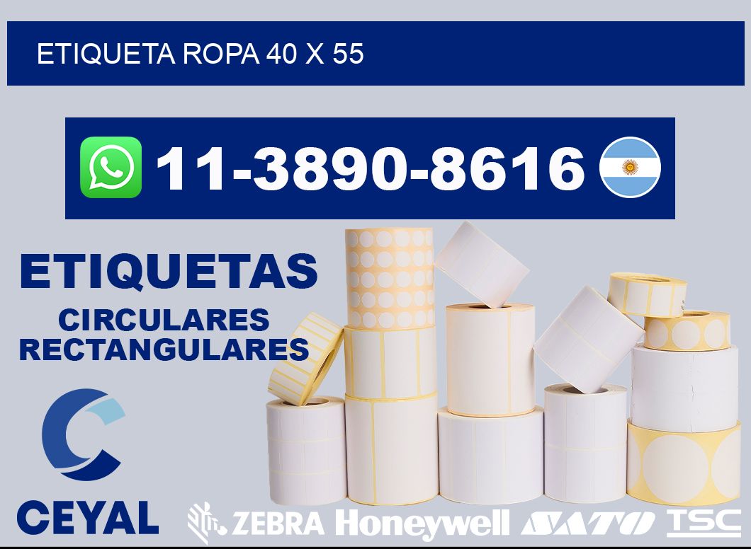 etiqueta ropa 40 x 55