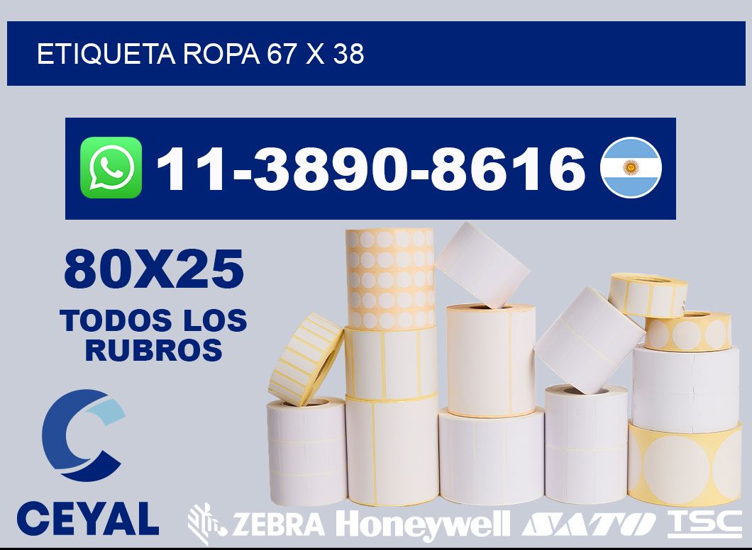 etiqueta ropa 67 x 38